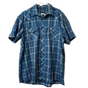 Wrangler Western‎ Pearl Snap Shirt Men Size 2XT Tall Long Cowboy Country Vintage